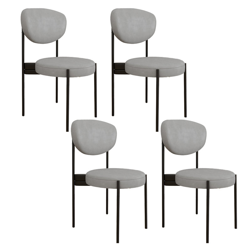 Glam Style Upholstered Side Chair Open Back Dining Side Chair
