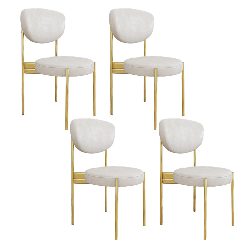 Glam Style Upholstered Side Chair Open Back Dining Side Chair