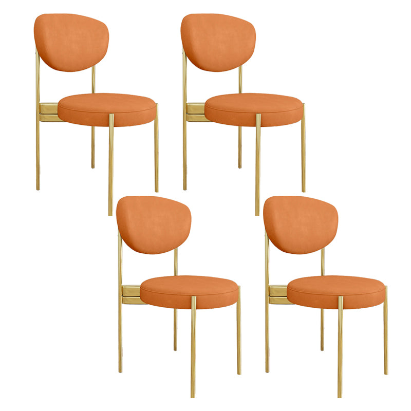 Glam Style Upholstered Side Chair Open Back Dining Side Chair