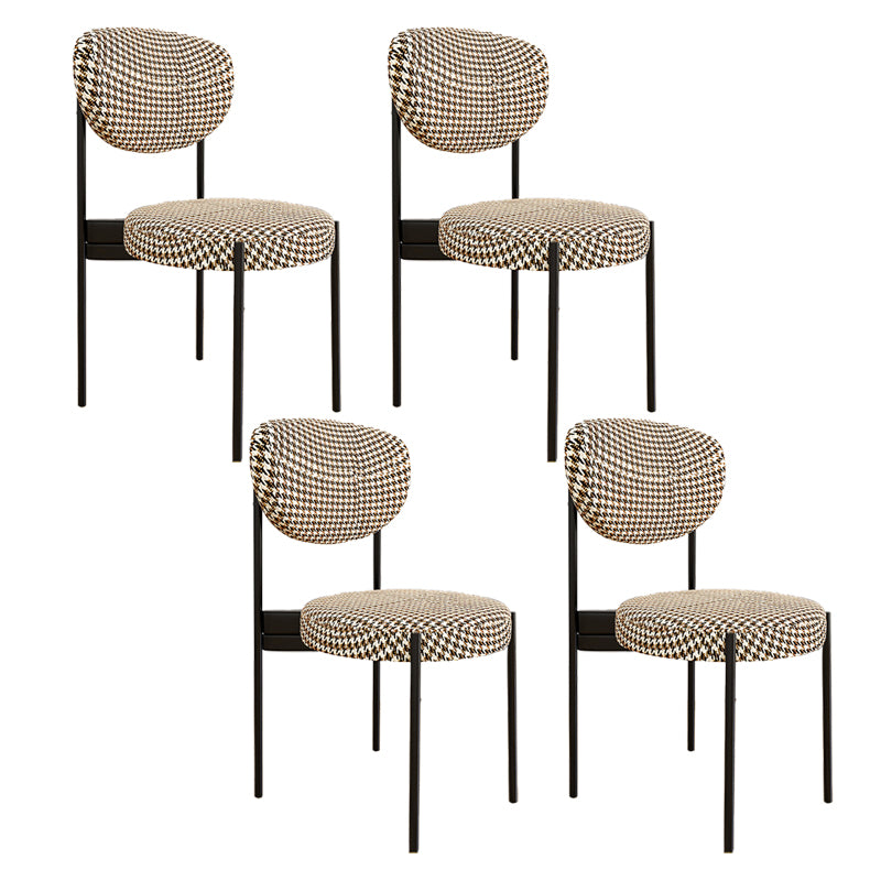 Glam Style Upholstered Side Chair Open Back Dining Side Chair