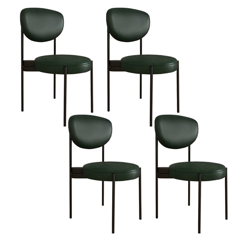Glam Style Upholstered Side Chair Open Back Dining Side Chair