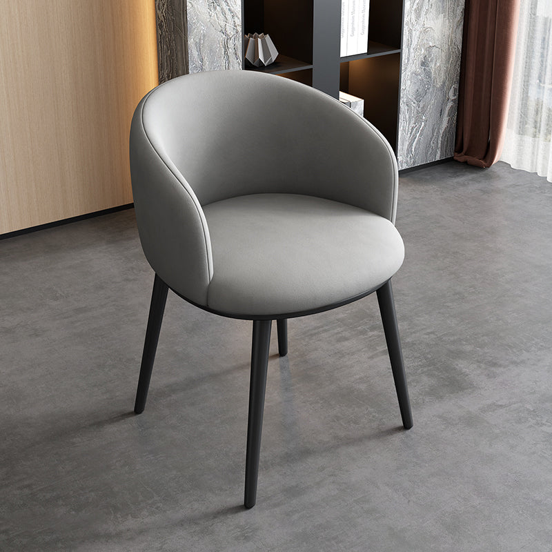 Contemporary Metal Dining Room Chairs Wingback Side Chair in Black