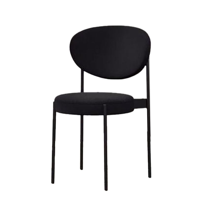 Modern Style Metal Chair Open Back Dining Side Chair with Upholstered