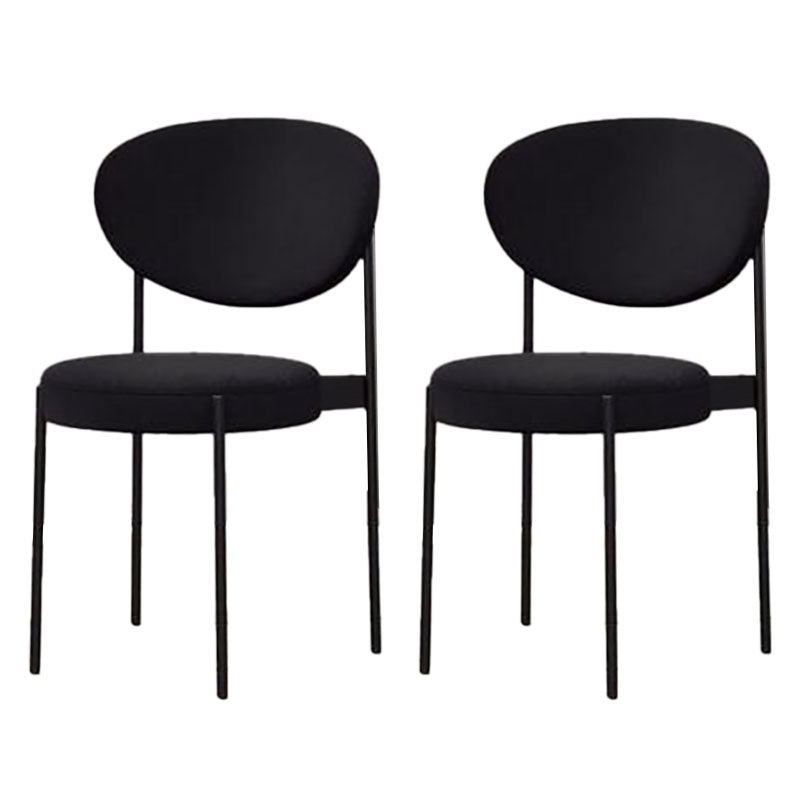 Modern Style Metal Chair Open Back Dining Side Chair with Upholstered