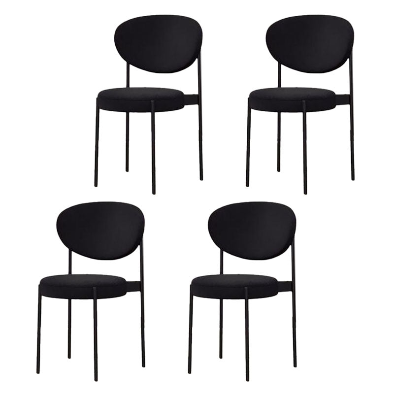 Modern Style Metal Chair Open Back Dining Side Chair with Upholstered