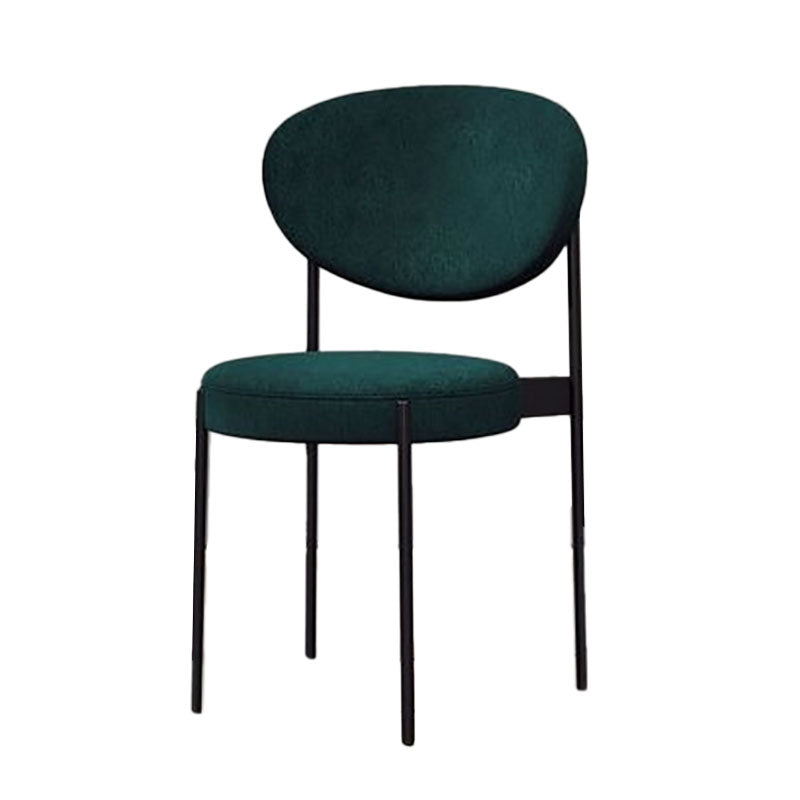 Modern Style Metal Chair Open Back Dining Side Chair with Upholstered