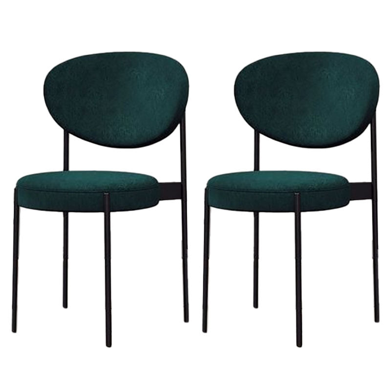 Modern Style Metal Chair Open Back Dining Side Chair with Upholstered