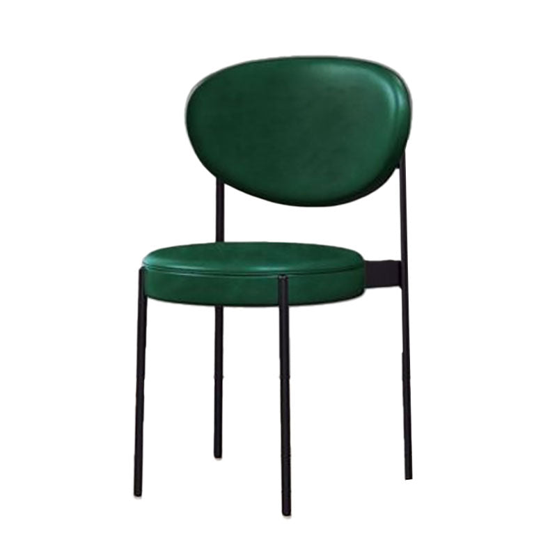 Modern Style Metal Chair Open Back Dining Side Chair with Upholstered