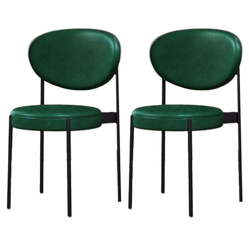 Modern Style Metal Chair Open Back Dining Side Chair with Upholstered