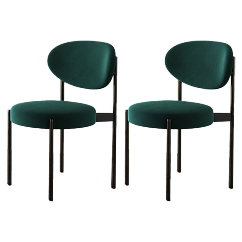 Modern Style Metal Chair Open Back Dining Side Chair with Upholstered