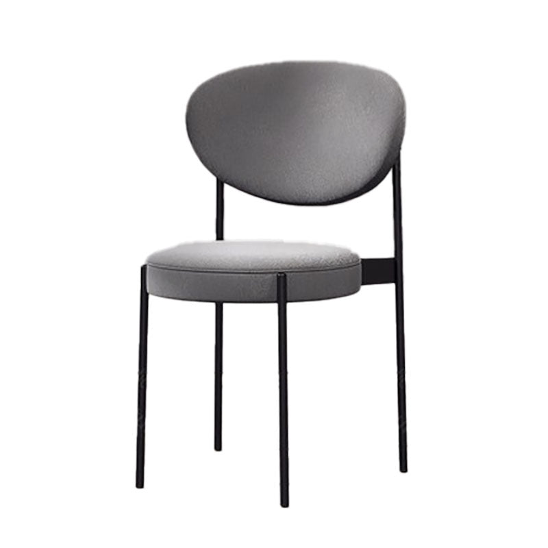Modern Style Metal Chair Open Back Dining Side Chair with Upholstered