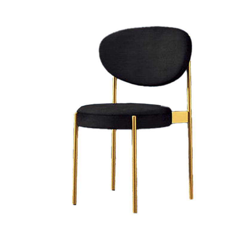 Modern Style Metal Chair Open Back Dining Side Chair with Upholstered