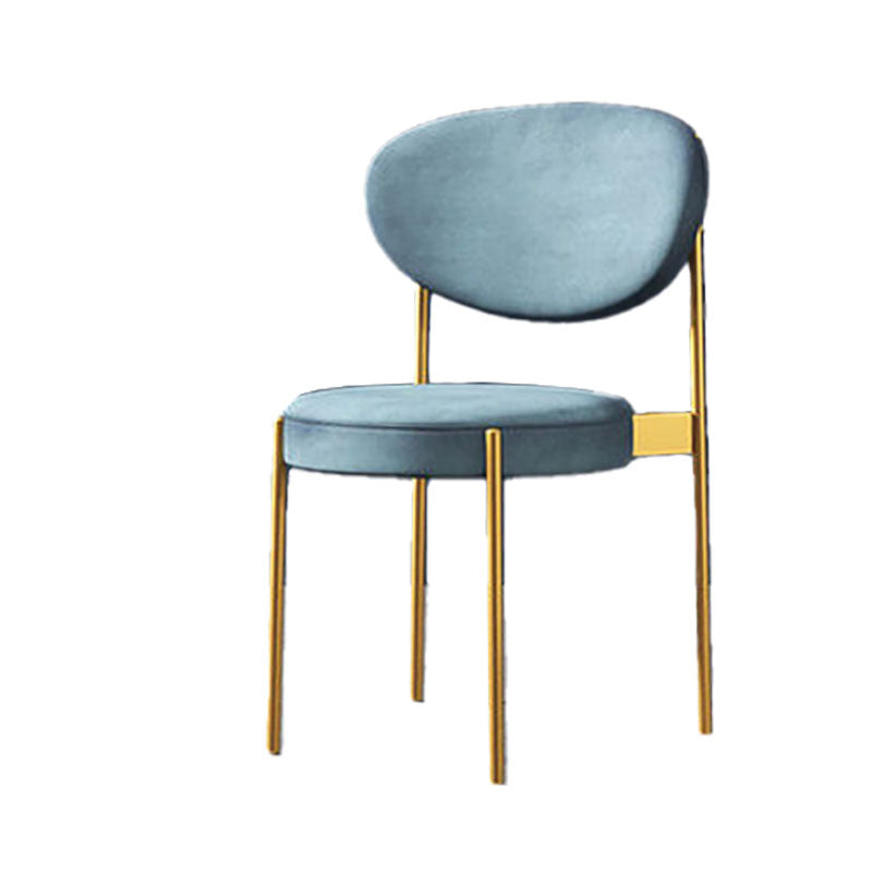 Modern Style Metal Chair Open Back Dining Side Chair with Upholstered