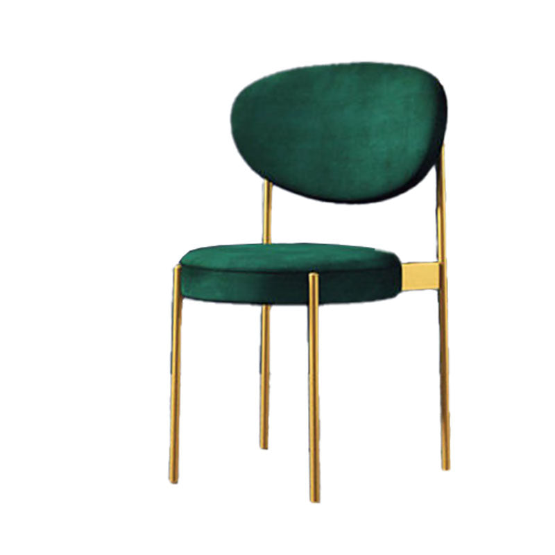 Modern Style Metal Chair Open Back Dining Side Chair with Upholstered