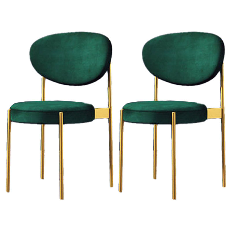 Modern Style Metal Chair Open Back Dining Side Chair with Upholstered