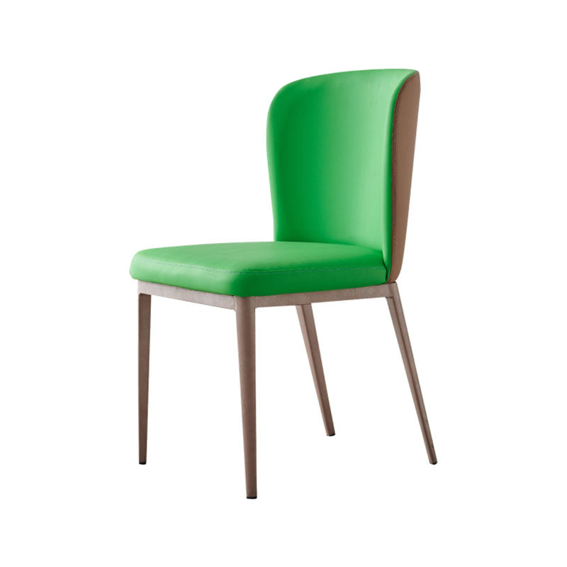 Contemporary Dining Side Chairs Wingback Side Chair with Stainless Steel Legs