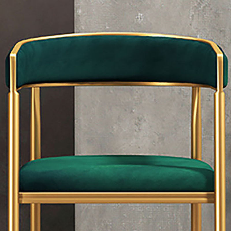 Glam Gold Metal Arm Chair Open Back Dining Side Chair with Upholstered