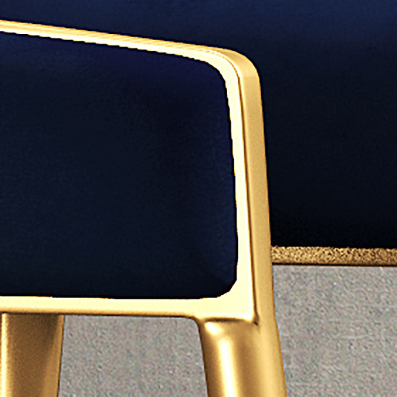 Glam Gold Metal Arm Chair Open Back Dining Side Chair with Upholstered