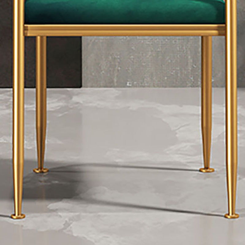 Glam Gold Metal Arm Chair Open Back Dining Side Chair with Upholstered