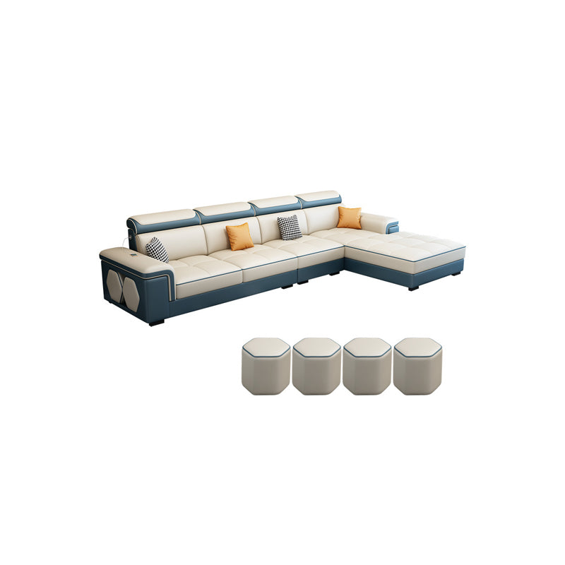 Contemporary 70"D Sectional Square Arm Sofa with Reversible Chaise for Living Room