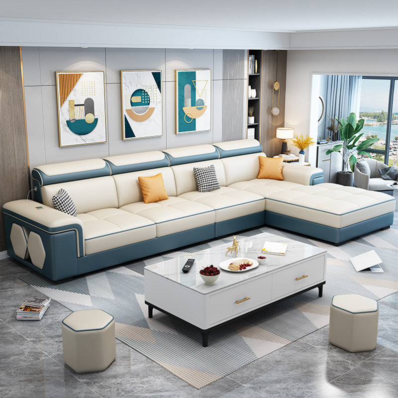 Contemporary L-shaped Sectional Right Facing Sofa with Reversible Chaise