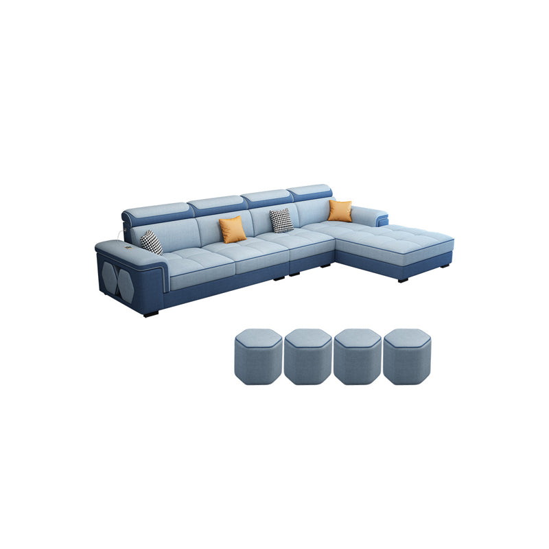 Contemporary L-shaped Sectional Right Facing Sofa with Reversible Chaise