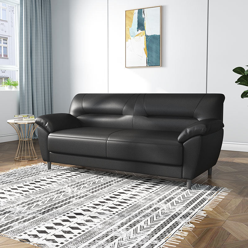 Polish Finish Sofa Pure Color Pillow Top Arm Sofa For Bonus Room