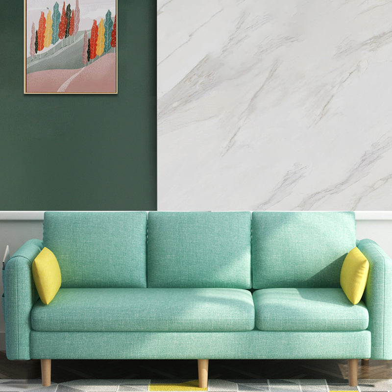 Modern Wood Legs Standard Sofa Fabric Loose Back Square Arm Sofa