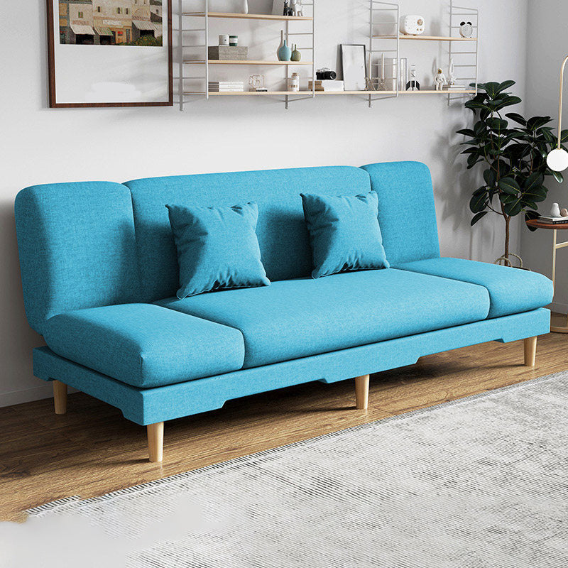 Armless Slpeeper Sofa Azure/Yellow/Grey Linen 31.5" High Sofa