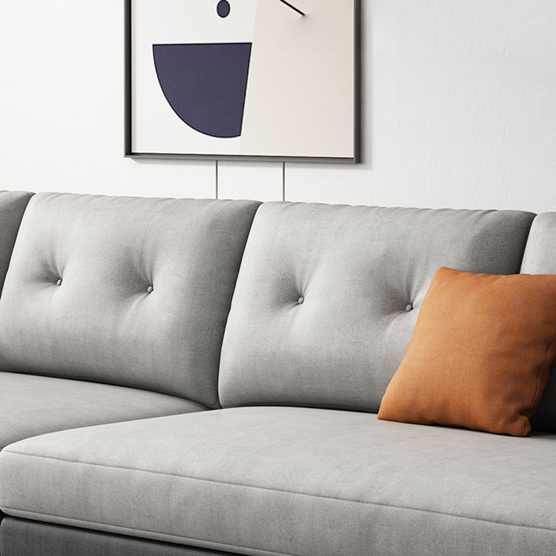 Contemporary Faux Leather Sloped Arm Sofa with Bolster Pillows for Apartment