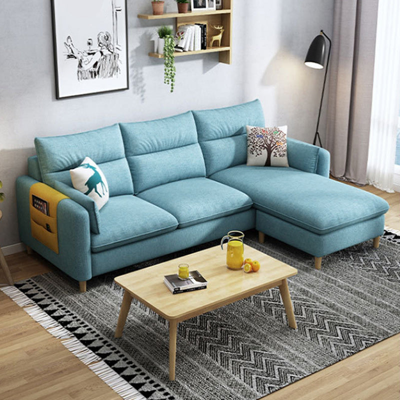 Fabric et faux cuir carré meubles de canapé avec 2 oreillers