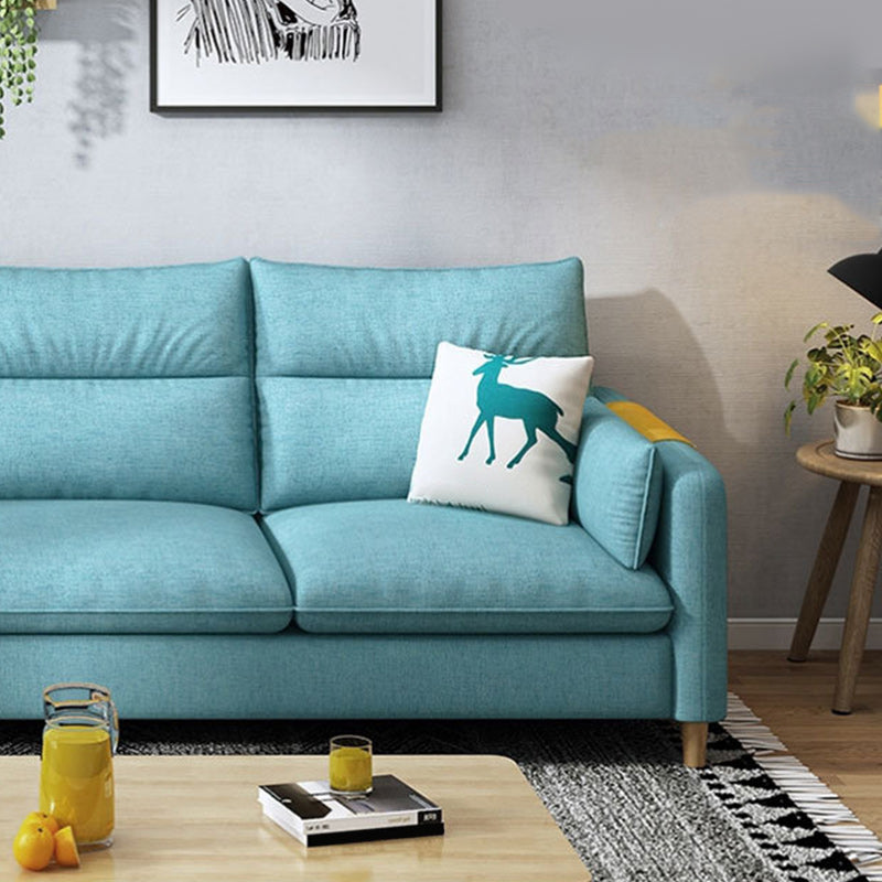 Fabric et faux cuir carré meubles de canapé avec 2 oreillers