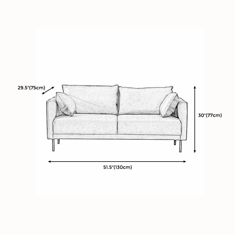 Modern Style Square Armrest Sponge Seat Multicolor Choice Imitation Leather Sofa