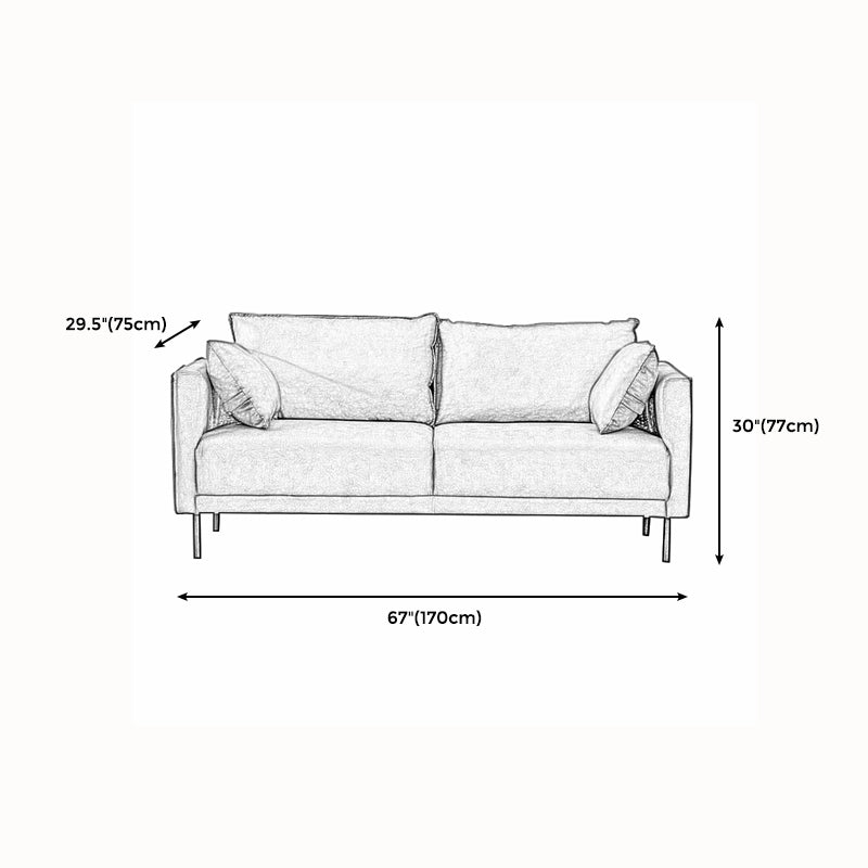 Modern Style Square Armrest Sponge Seat Multicolor Choice Imitation Leather Sofa