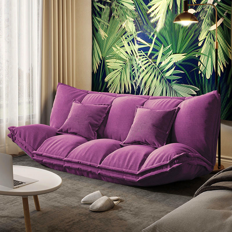 Contemporary Tight Back Convertible Sleeper Sofa Fabric Armless Solid Color Sofa
