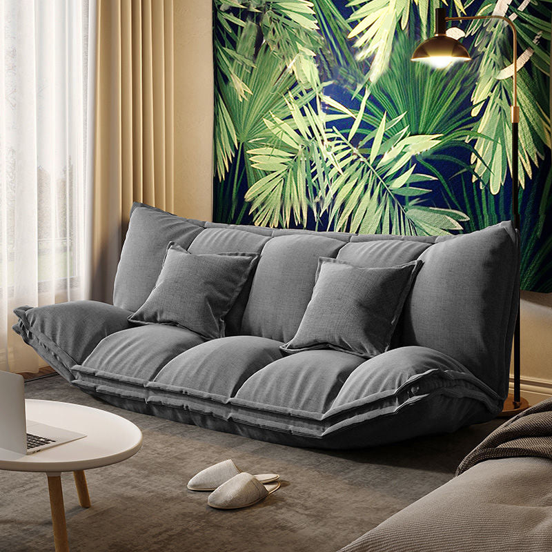 Contemporary Tight Back Convertible Sleeper Sofa Fabric Armless Solid Color Sofa
