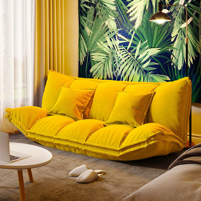 Contemporary Tight Back Convertible Sleeper Sofa Fabric Armless Solid Color Sofa
