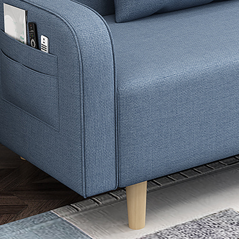 29.5"H Contemporary Solid Color Square Arm Convertible Sleeper Sofa for Apartment