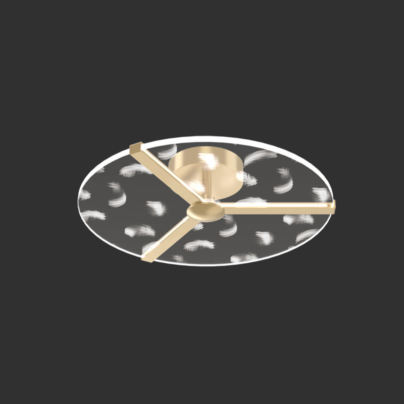 Contemporary Round Flush Light Fixture Metal 1 Light Flush Mount Ceiling Light