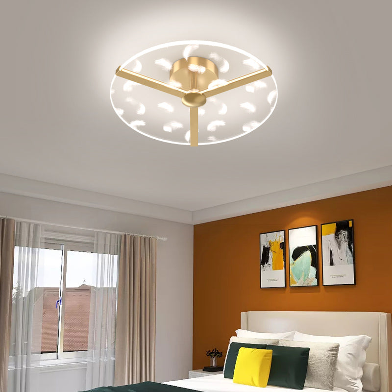 Contemporary Round Flush Light Fixture Metal 1 Light Flush Mount Ceiling Light