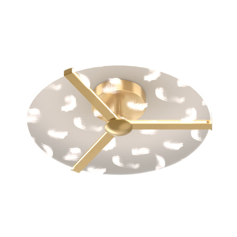 Contemporary Round Flush Light Fixture Metal 1 Light Flush Mount Ceiling Light