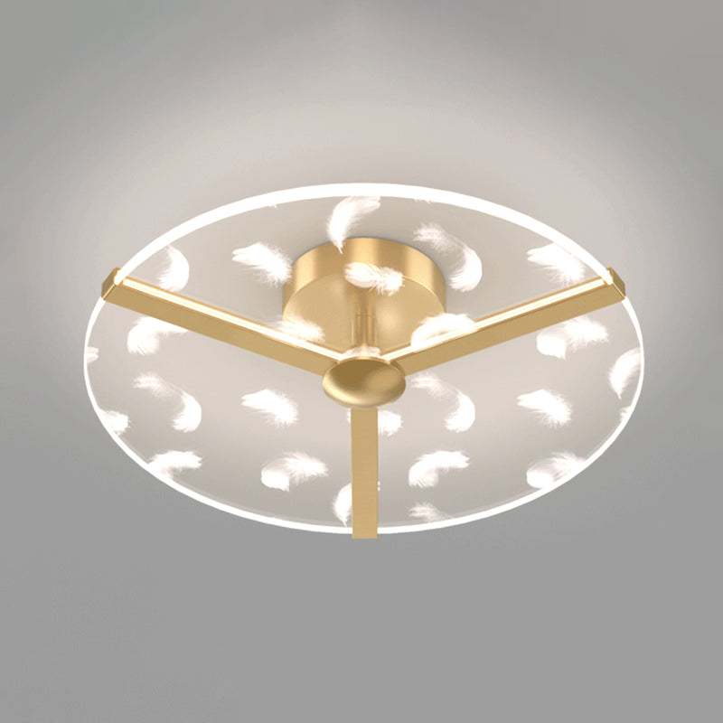 Contemporary Round Flush Light Fixture Metal 1 Light Flush Mount Ceiling Light