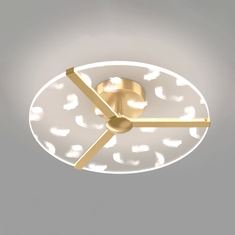 Contemporary Round Flush Light Fixture Metal 1 Light Flush Mount Ceiling Light