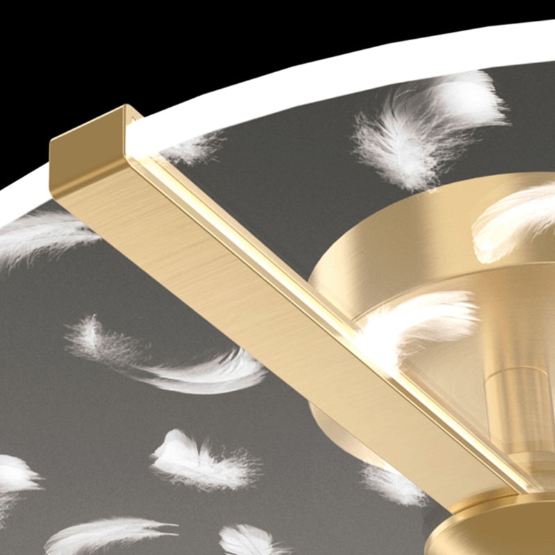 Contemporary Round Flush Light Fixture Metal 1 Light Flush Mount Ceiling Light