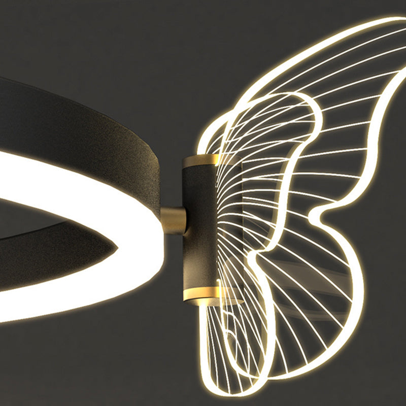 Contemporary Circle Flush Light Fixture Metal 1 Light Flush Mount Ceiling Light