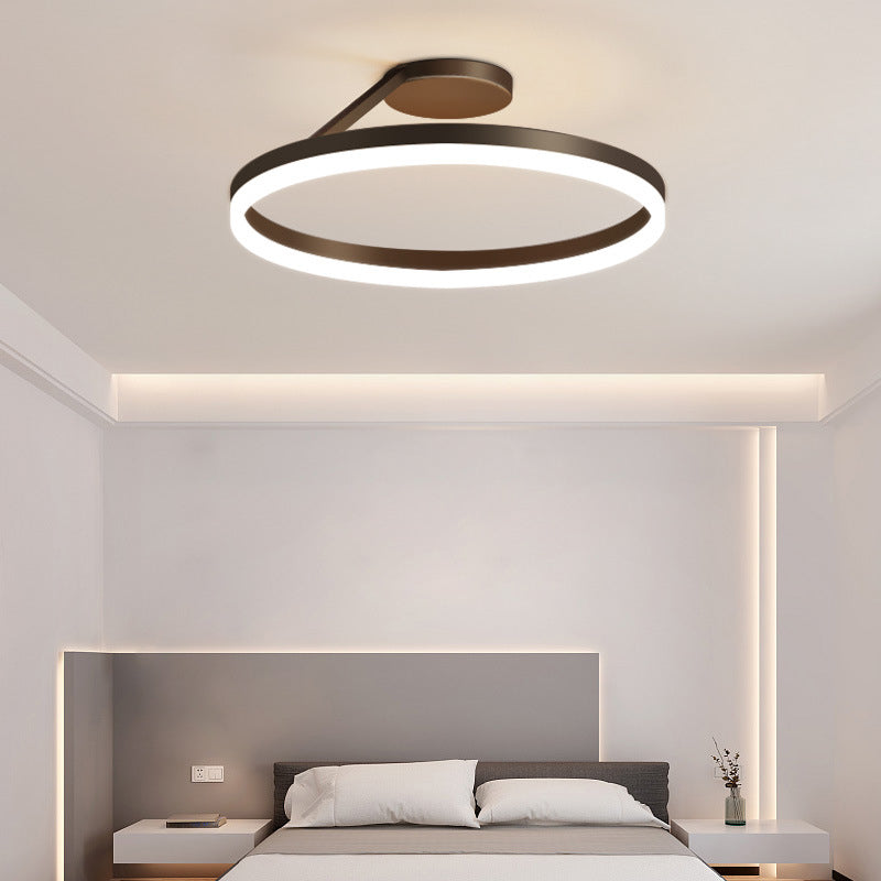 Contemporary Circular Flush Light Fixture Metal 1 Light Flush Mount Ceiling Light
