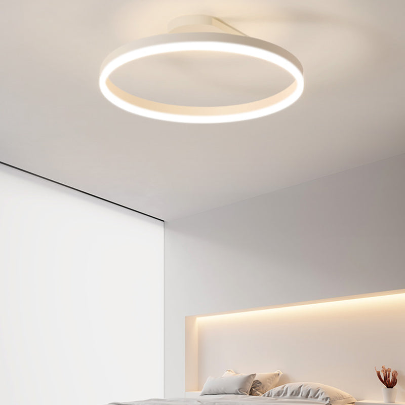 Contemporary Circular Flush Light Fixture Metal 1 Light Flush Mount Ceiling Light