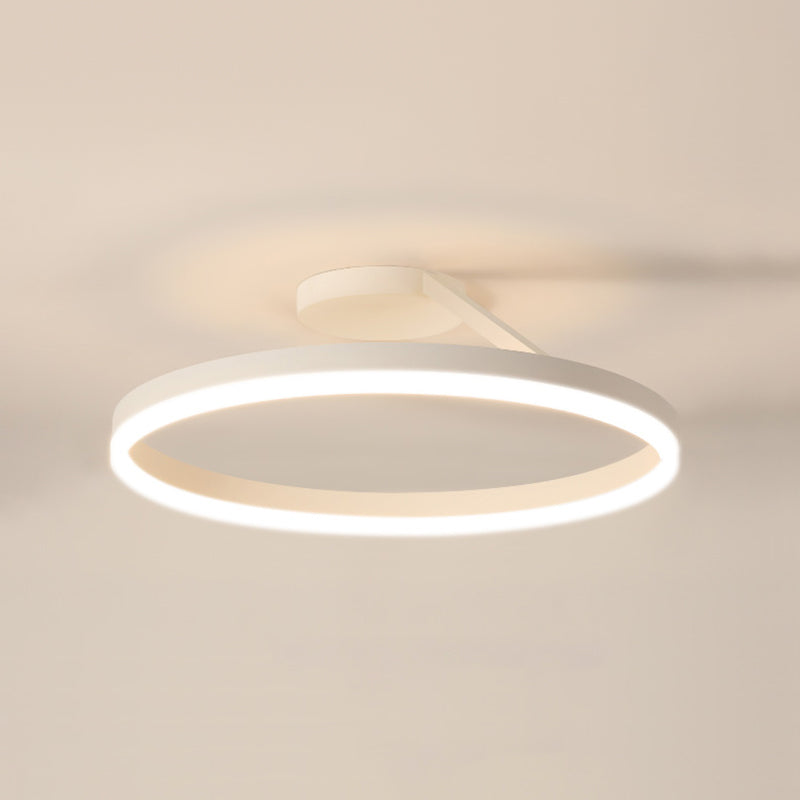Contemporary Circular Flush Light Fixture Metal 1 Light Flush Mount Ceiling Light