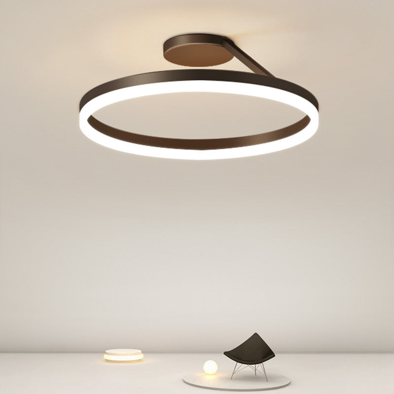 Contemporary Circular Flush Light Fixture Metal 1 Light Flush Mount Ceiling Light