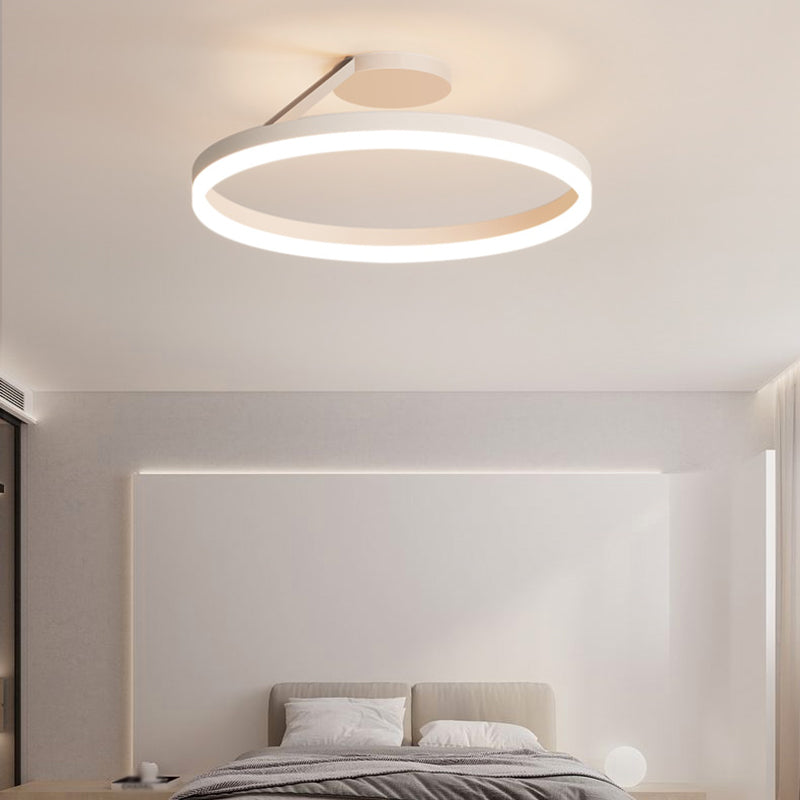 Contemporary Circular Flush Light Fixture Metal 1 Light Flush Mount Ceiling Light